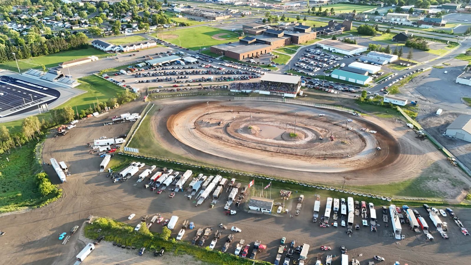 Aerial view of Hibbing Speedway